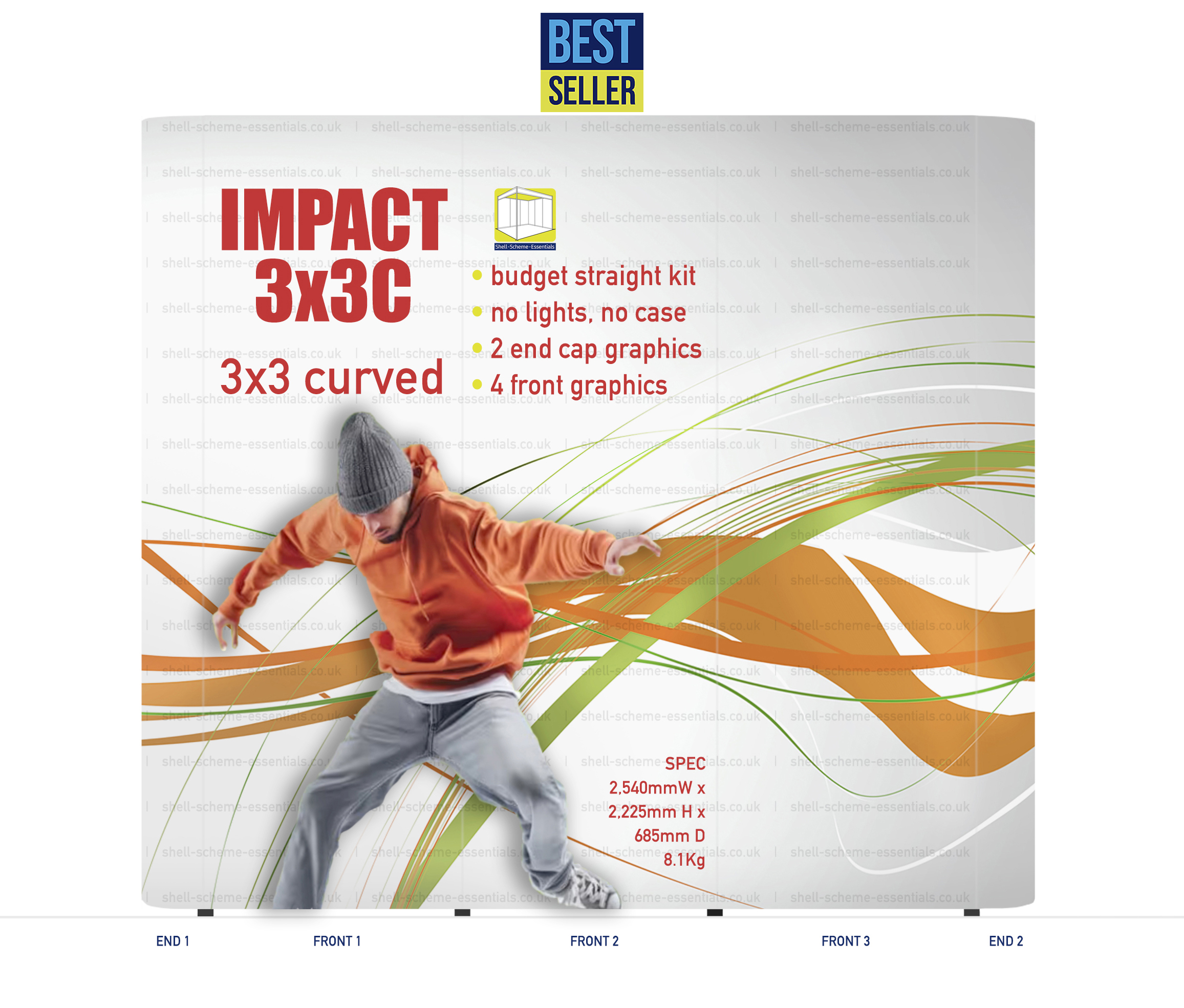 Curved Impact Popup Display Stand