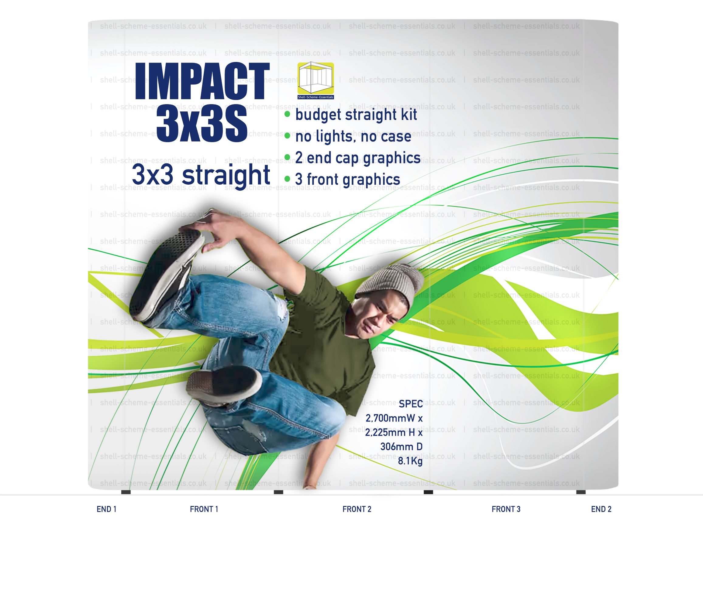 Impact 3x3 Straight Pop-up Stand