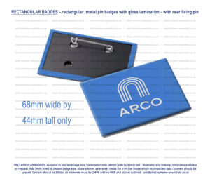 Full colour custom rectangular badges