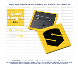 Full colour custom square badges