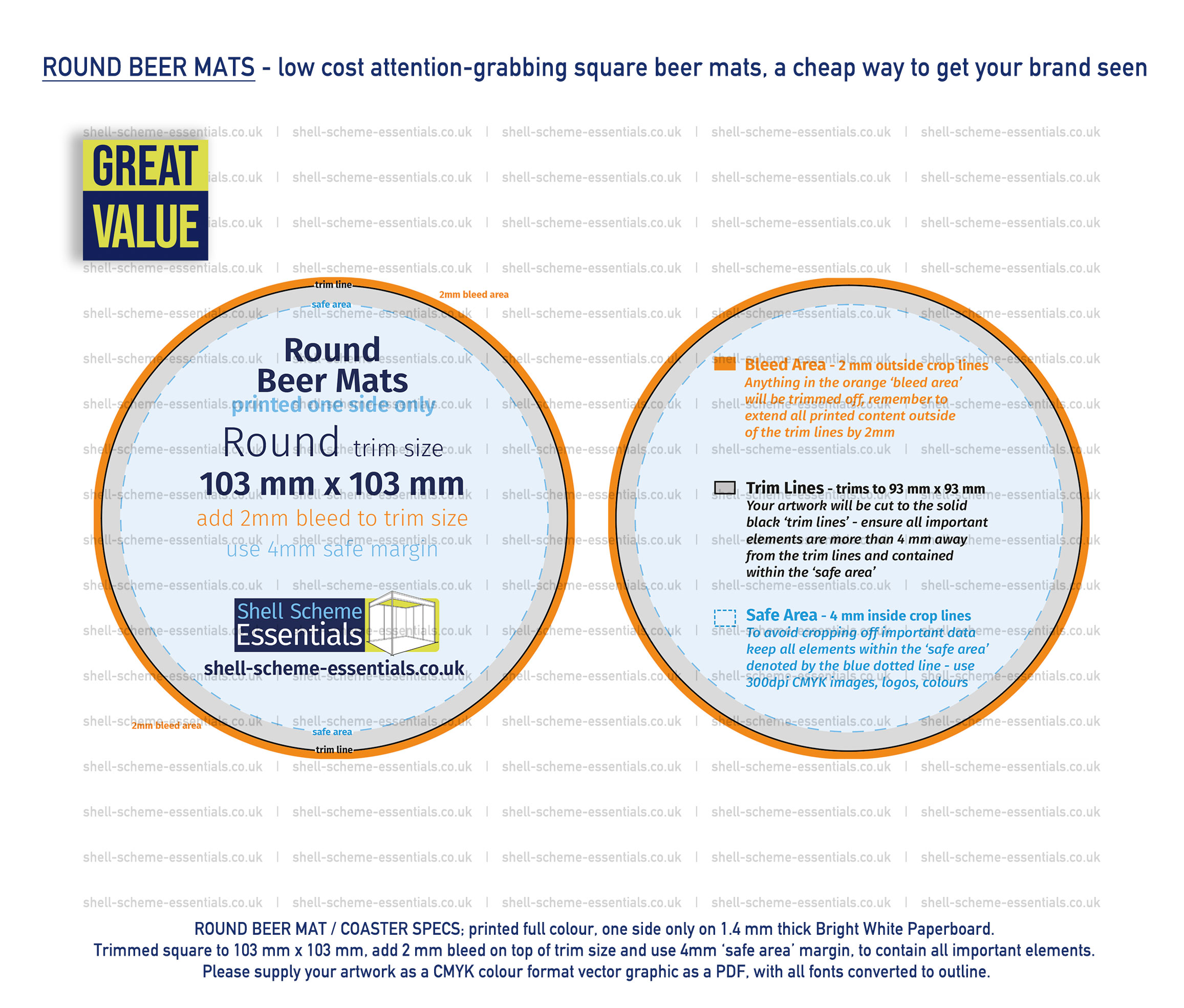 Printed Round Beer Mats