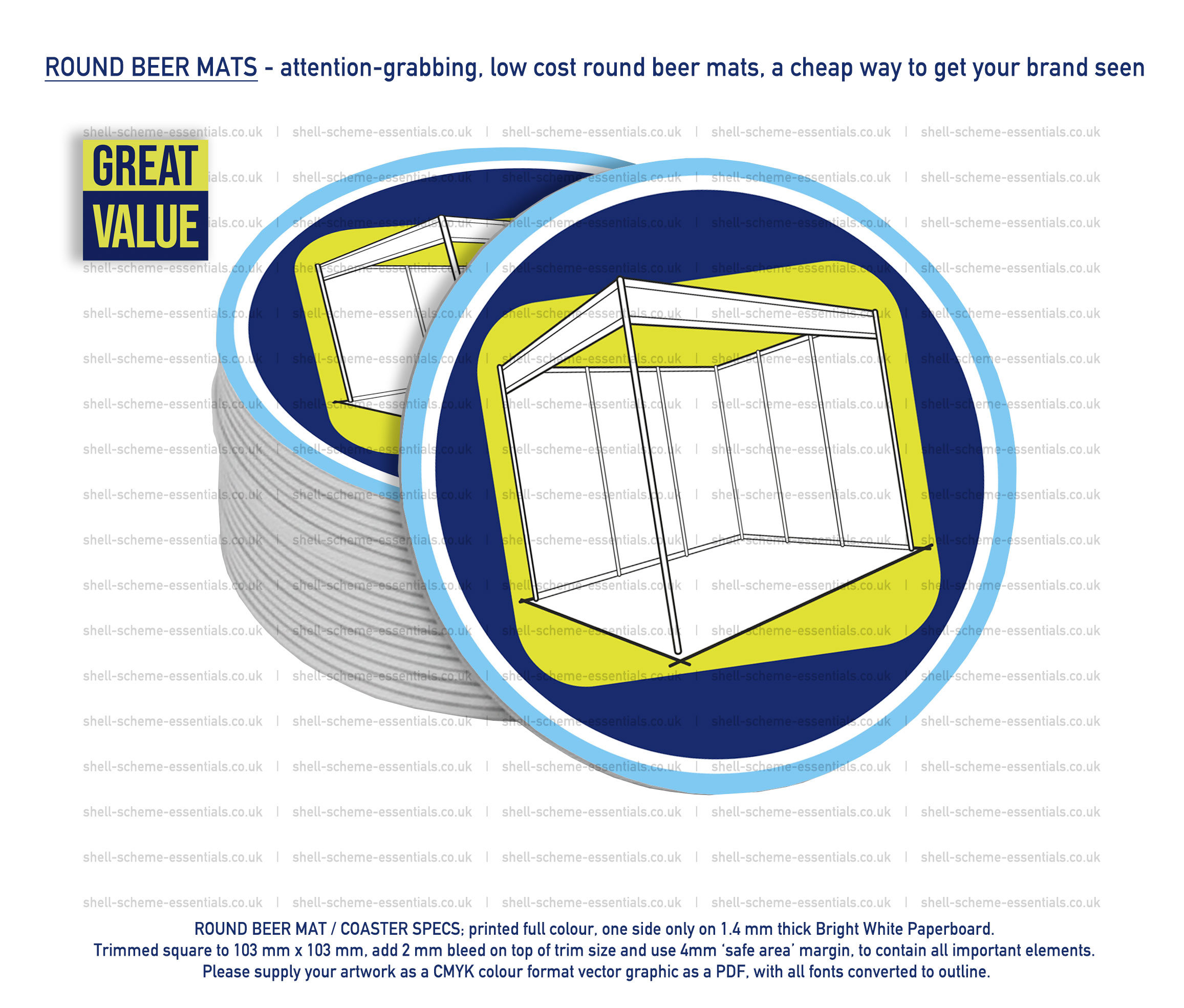 Printed Round Beer Mats